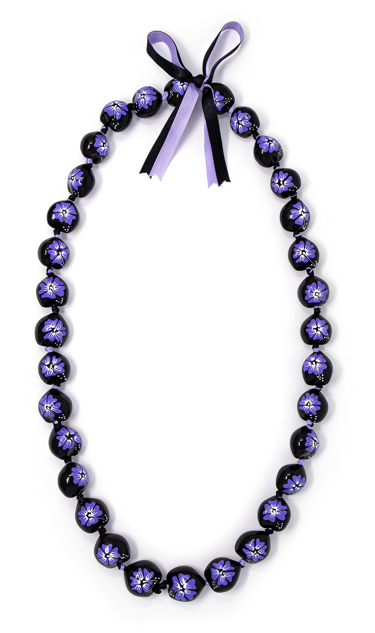 Kukui Nut Lei - Painted: Purple