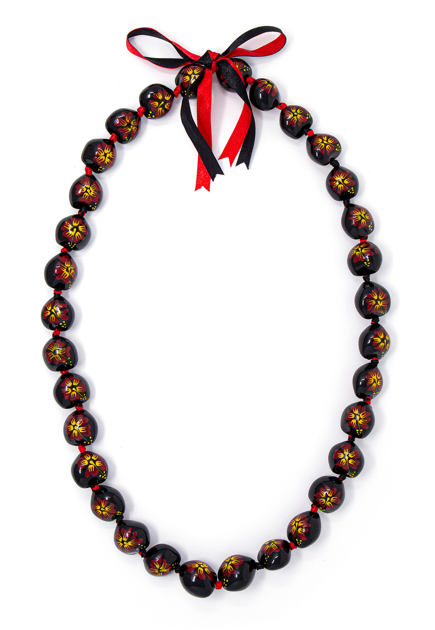 Amazon.com: Jade Fashions Inc. Hawaiian Necklace Black Kukui Nut Lei :  Clothing, Shoes & Jewelry