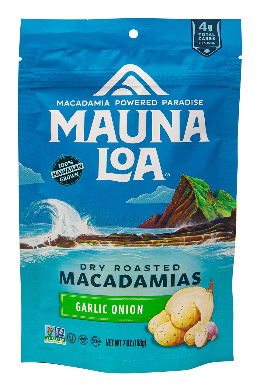 Mauna Loa Macadamia Stand Up Bag 7oz: Garlic Onion