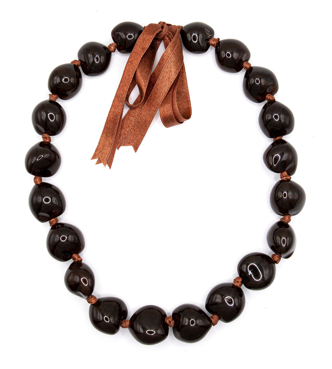 Kukui Nut Lei Necklace Hawaii Tan 32 inches | sunnybeachjewelry