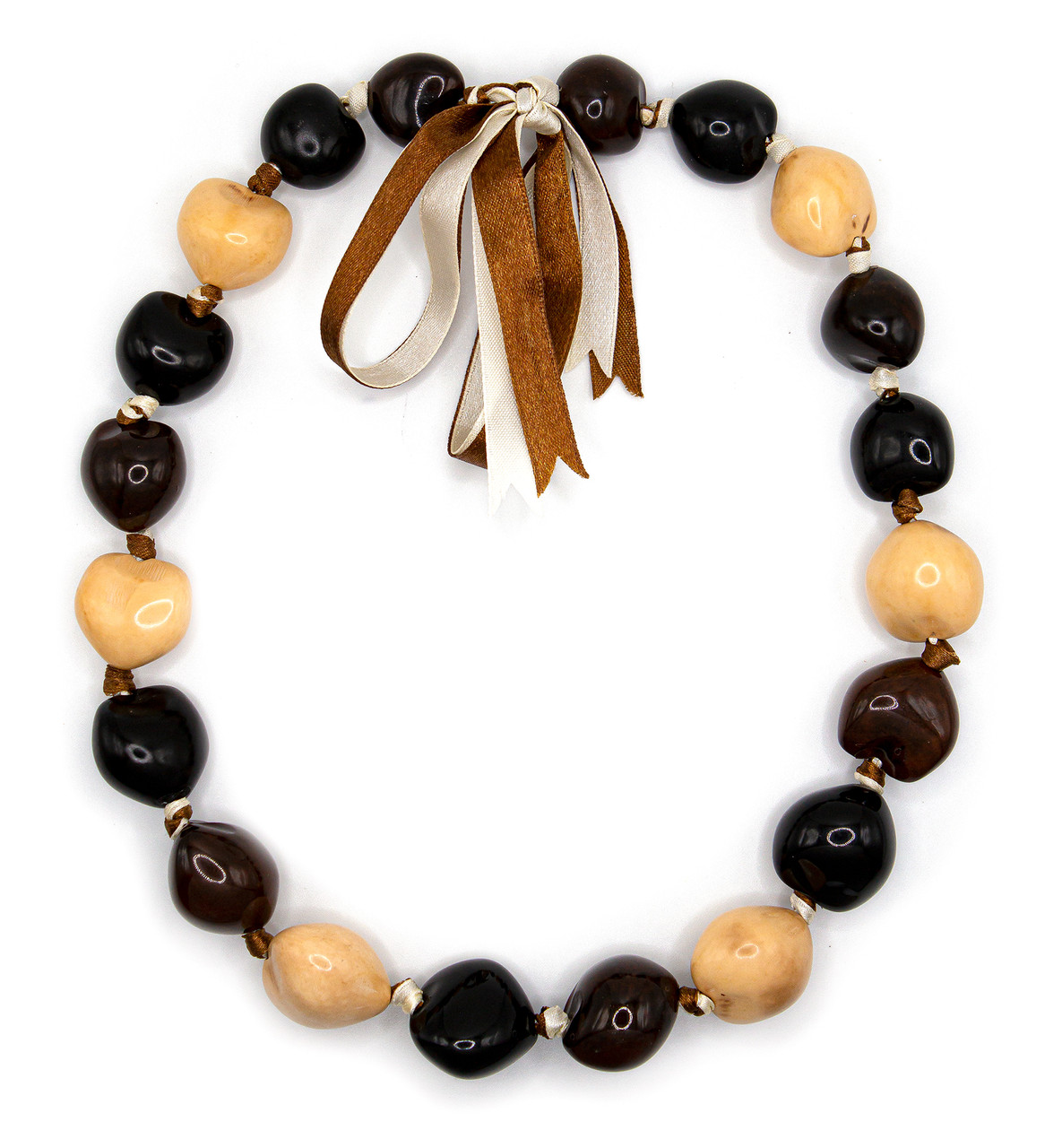 Rainbow Hawaiian Products Hawaii Kukui Nut Lei Necklace (Black) | Amazon.com