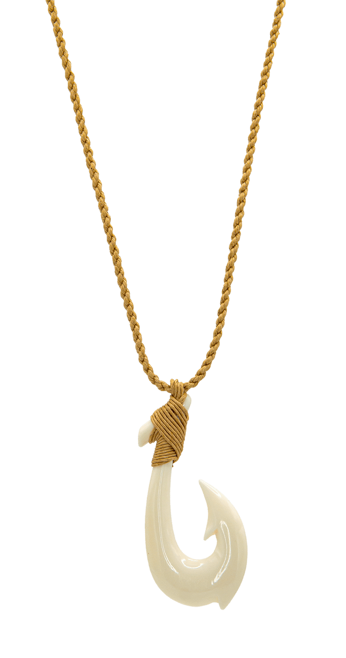 Curved Hook Carved From Antler Necklace, carved from shed antler