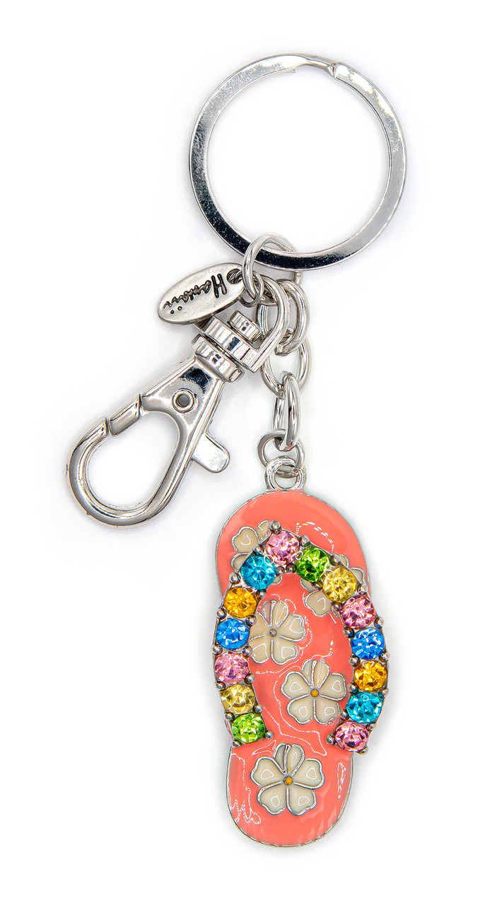 Island Bling Keyring - Flower Sandal: Pink