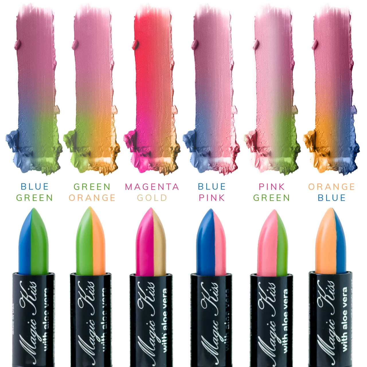 Magic Kiss Aloe Vera Lipstick Six Pack: Mini Rainbow Shave Ice