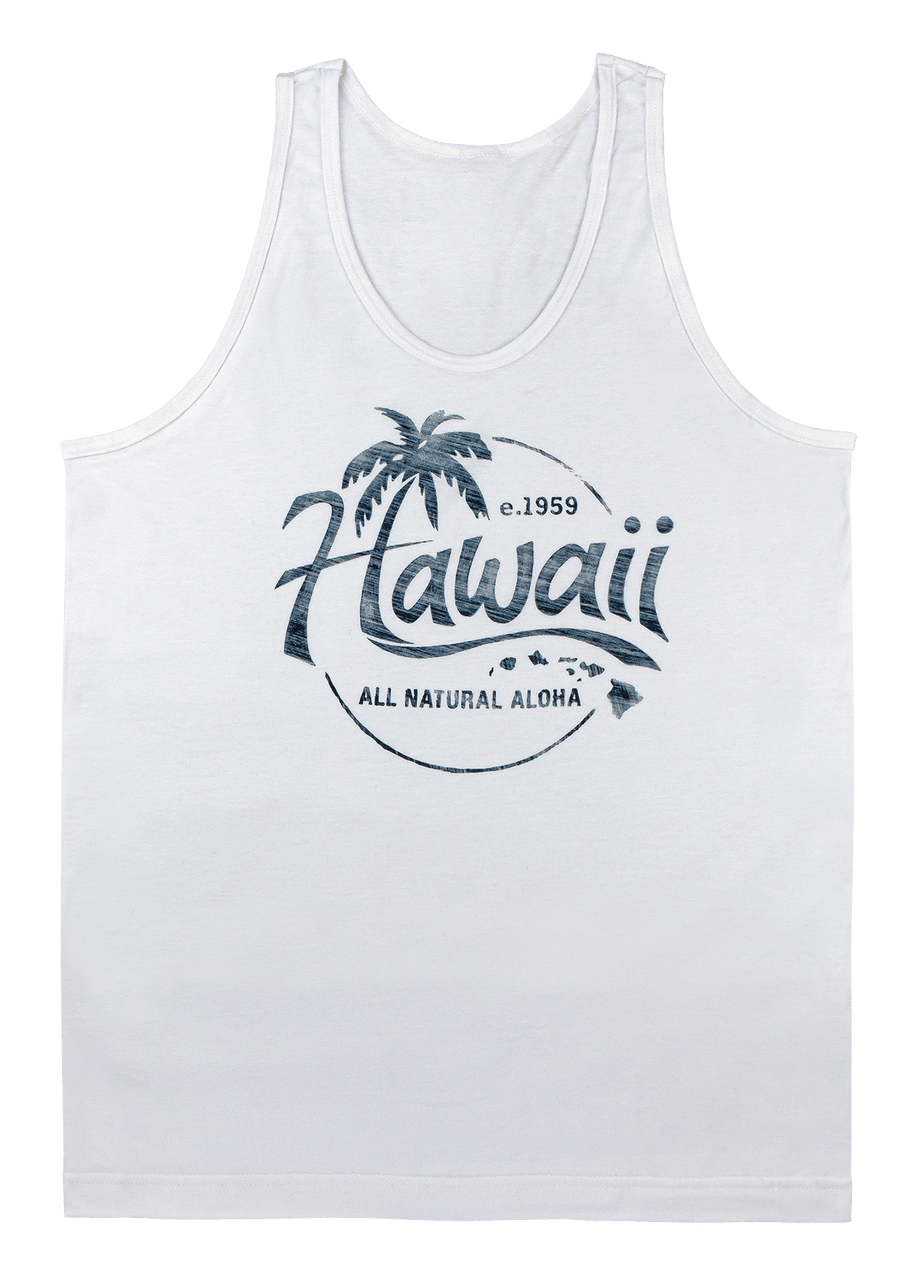 Men's Tank Top - Natural Aloha: White