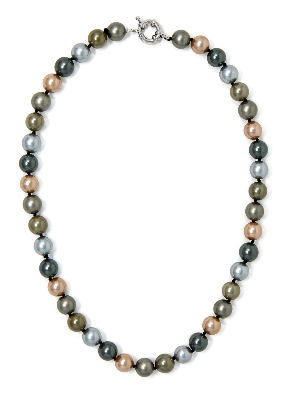 Jewel of the Sea Mother of Pearl Necklace: Multi-Colored Dark