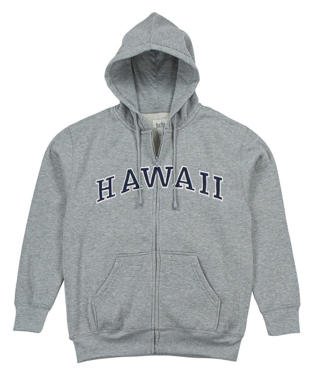 Sweatshirt Zip Up Hoodie - Hawaii Logo Design: Gray