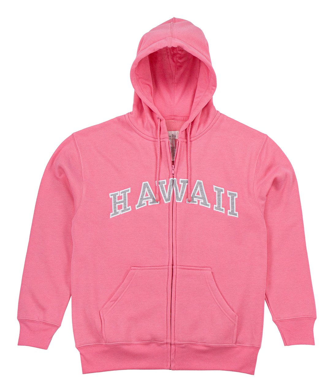 Sweatshirt Zip Up Hoodie Hawaii Logo Design Pink