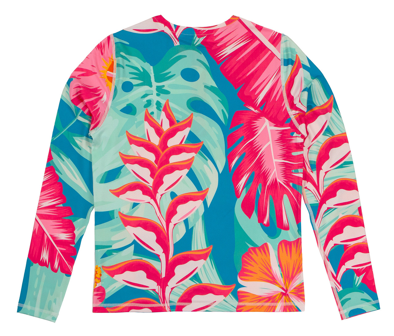 Hawaii Loa Rashguard Longsleeve - Floral: Pink Turquoise