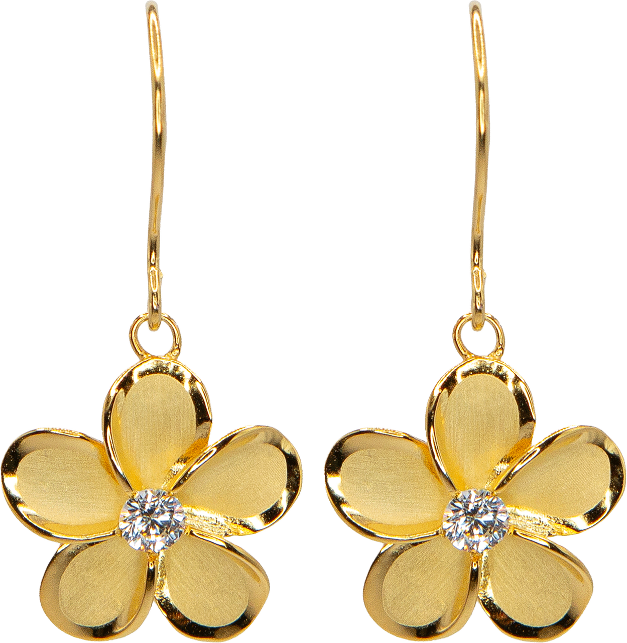Moana Collection Gold Dangle Earring: Plumeria