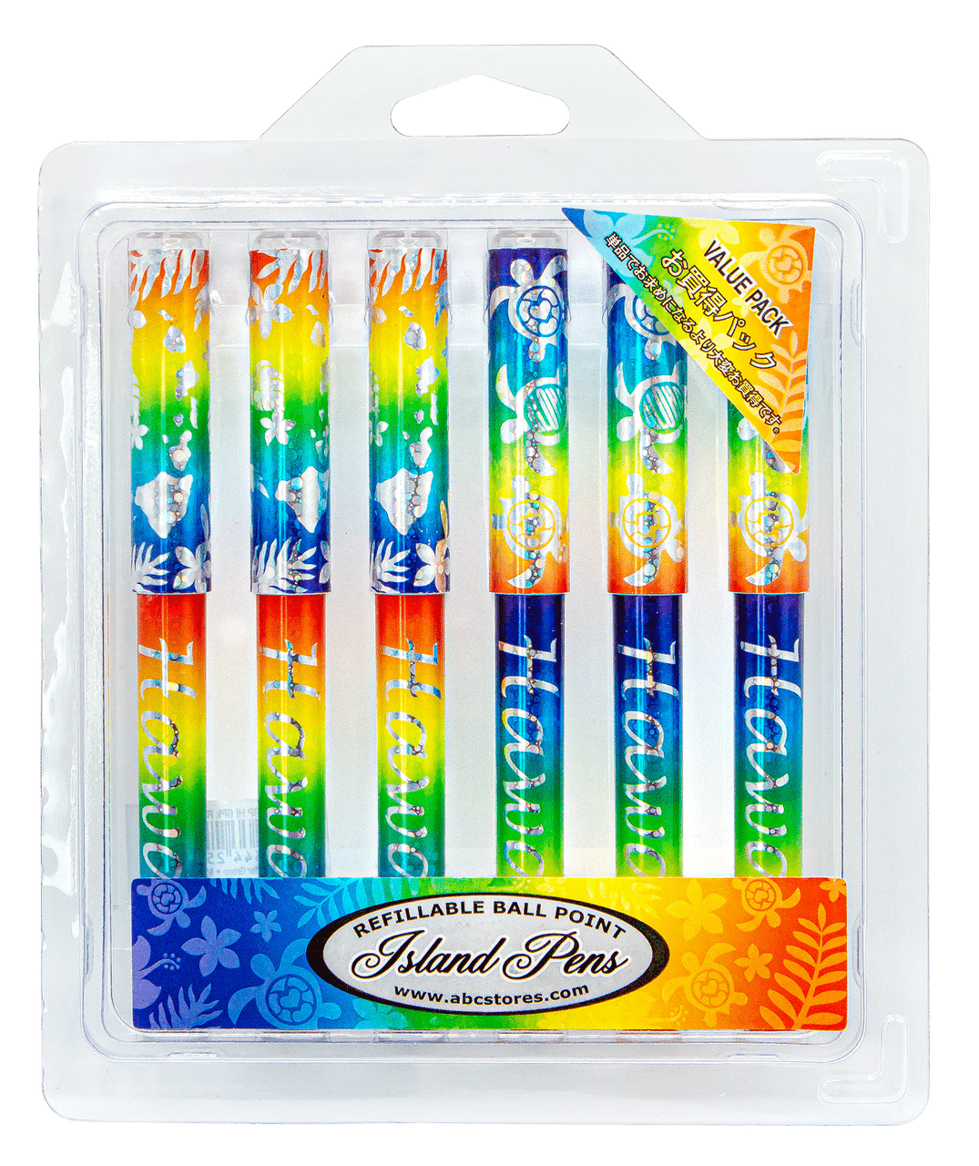Hawaii限定　ワイアラエ購入　￼ping moonlight ハワイ Island Pens 6 Pack - Rainbow Hawaii