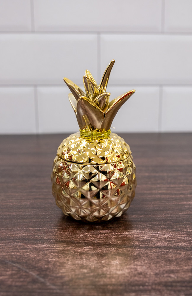 置物 pineapple pineapple WaiWai Ceramic Pineapple Candle 3.2 oz: Pineapple