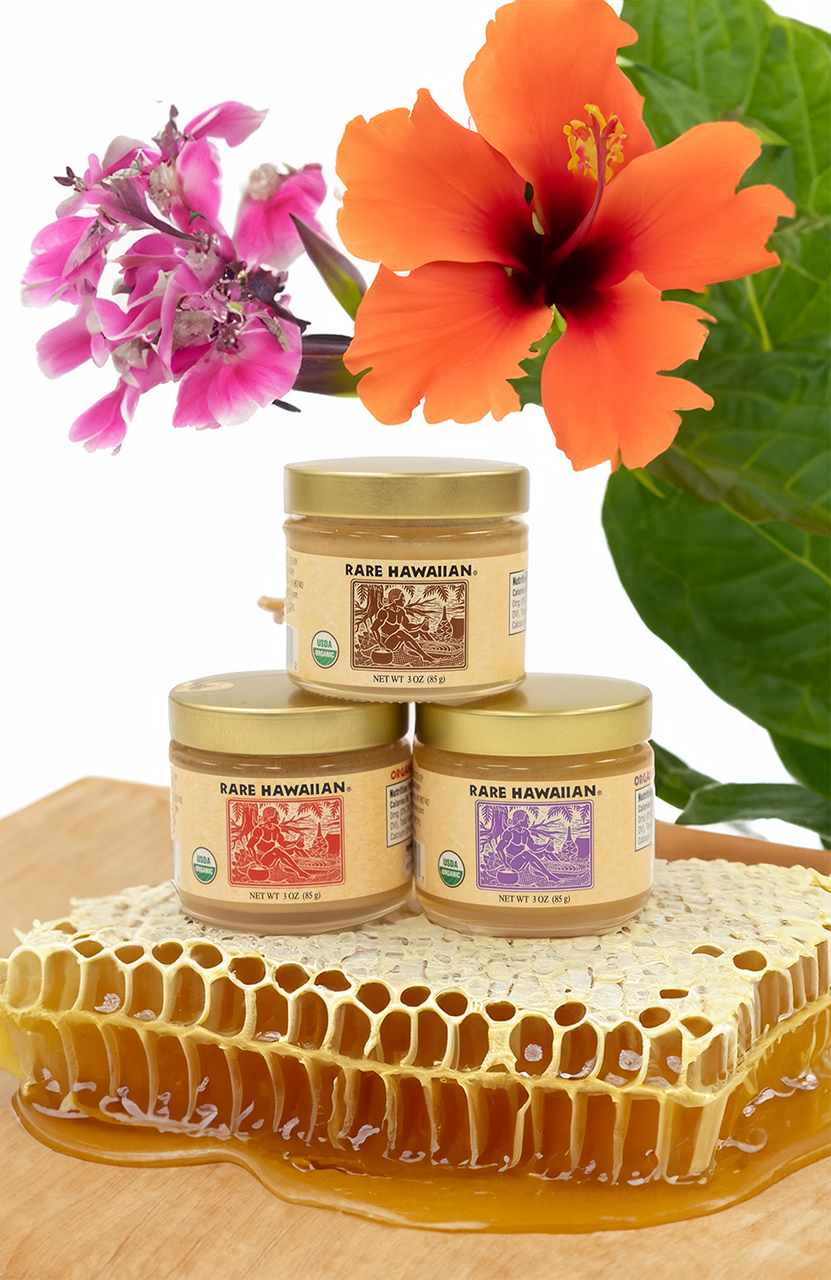 Rare Hawaiian Organic White Kiawe Honey 3 oz