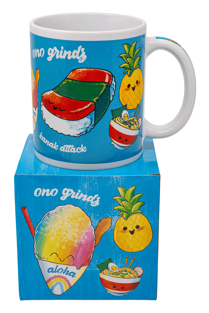 Hawaiian Design Ceramic Mug: Ono Grindz