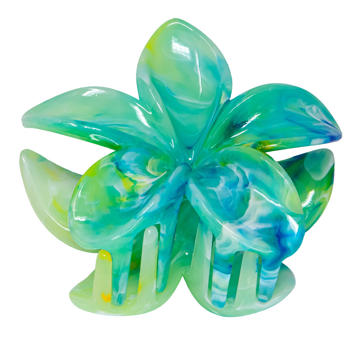 Marbled Large Jaw Style Hair Clip: Turquoise
