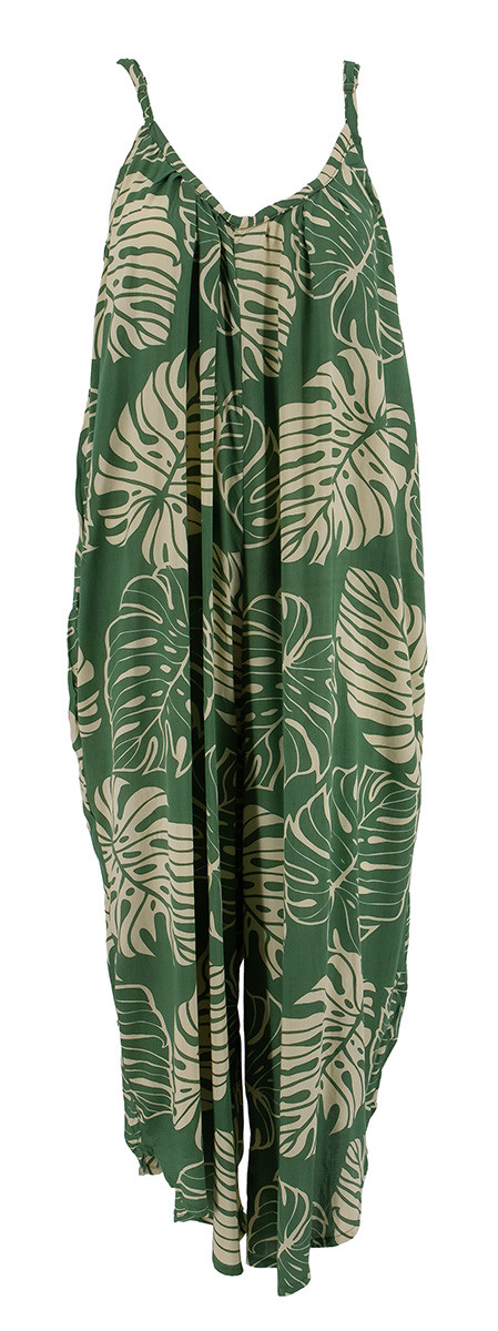 Napua Collection Jumpsuit - Hawaiian Monstera: Green