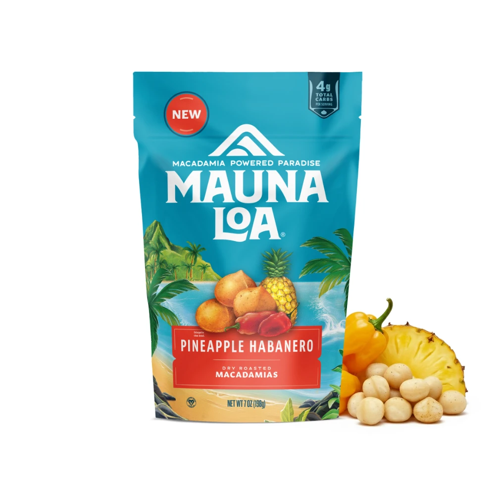 Mauna Loa Macadamia Stand Up Bag 7oz: Pineapple Habanero