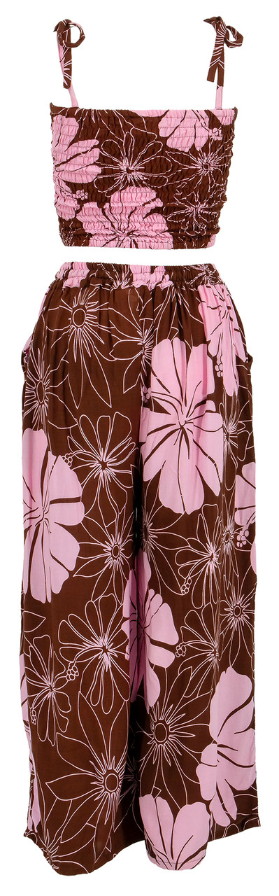 Napua Collection Aloha Tube Top - Hibiscus: Chocolate/Pink