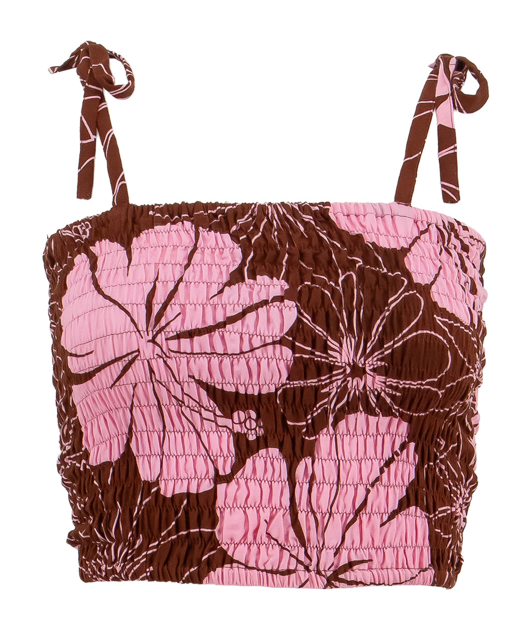 Napua Collection Aloha Tube Top - Hibiscus: Chocolate/Pink