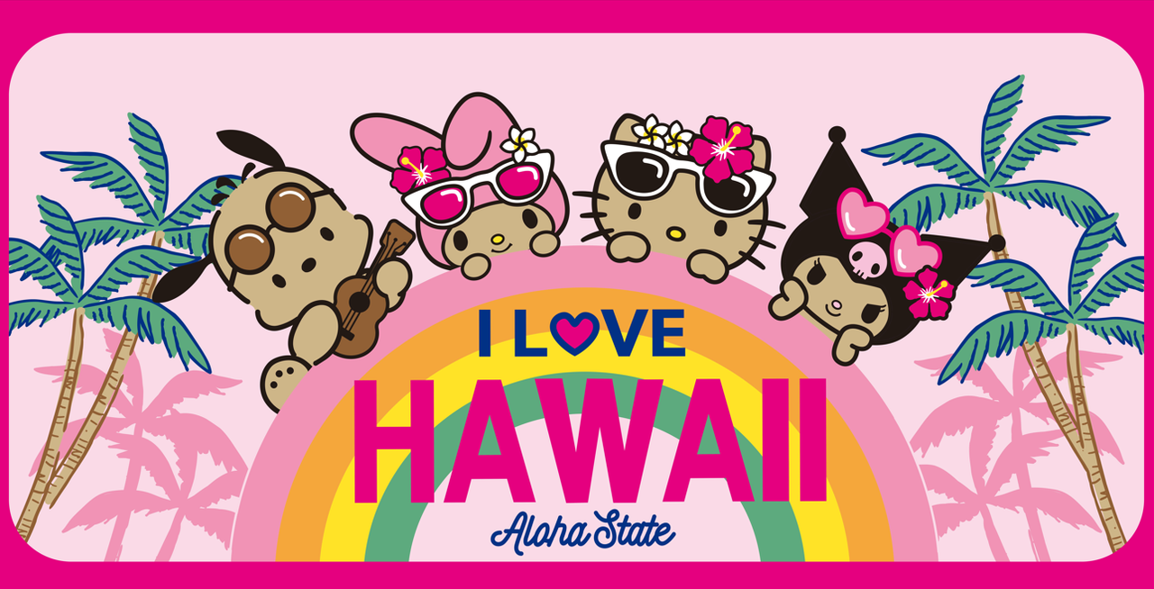 Hello Kitty スパリゾートハワイアンズ ミニタオル Hello Kitty® & Friends Beach Towels: Rainbow