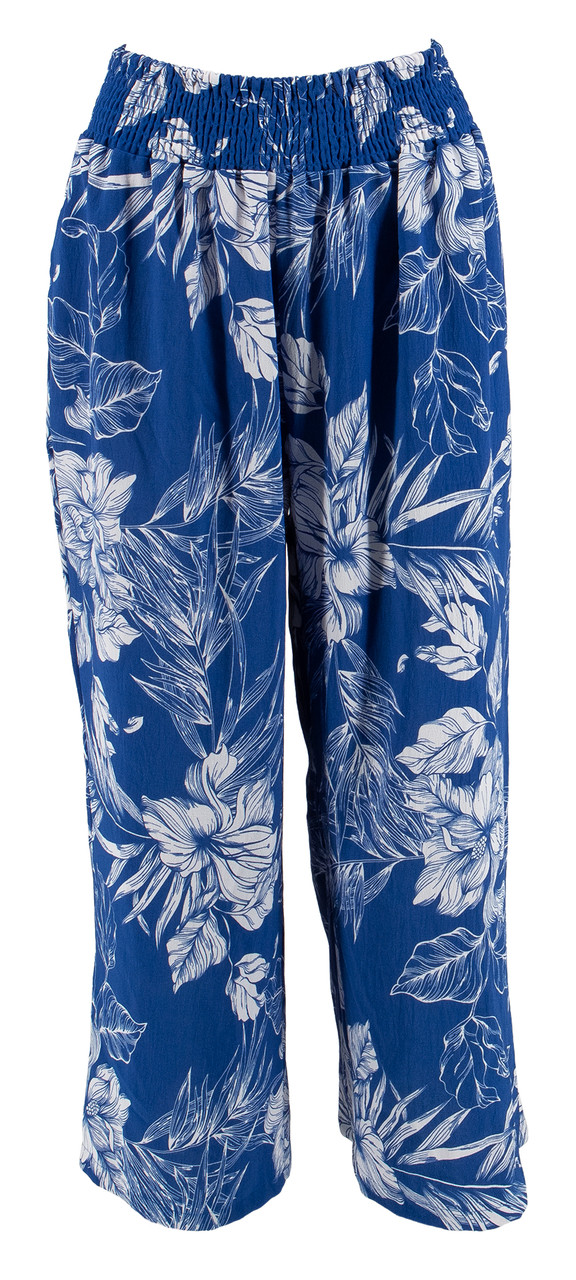 Aloha Palazzo Pants - Royal Floral