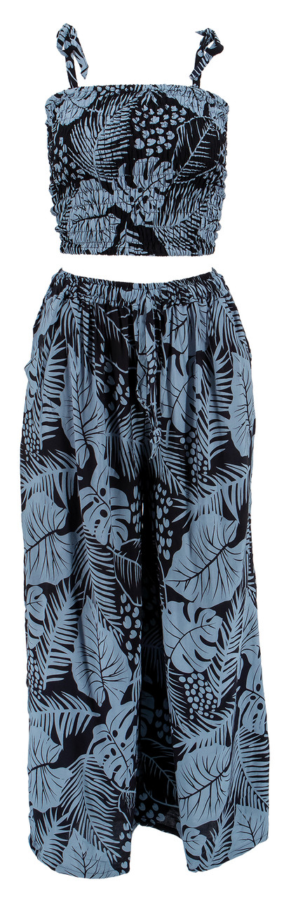 Napua Collection Aloha Tube Top - Monstera Palm: Black