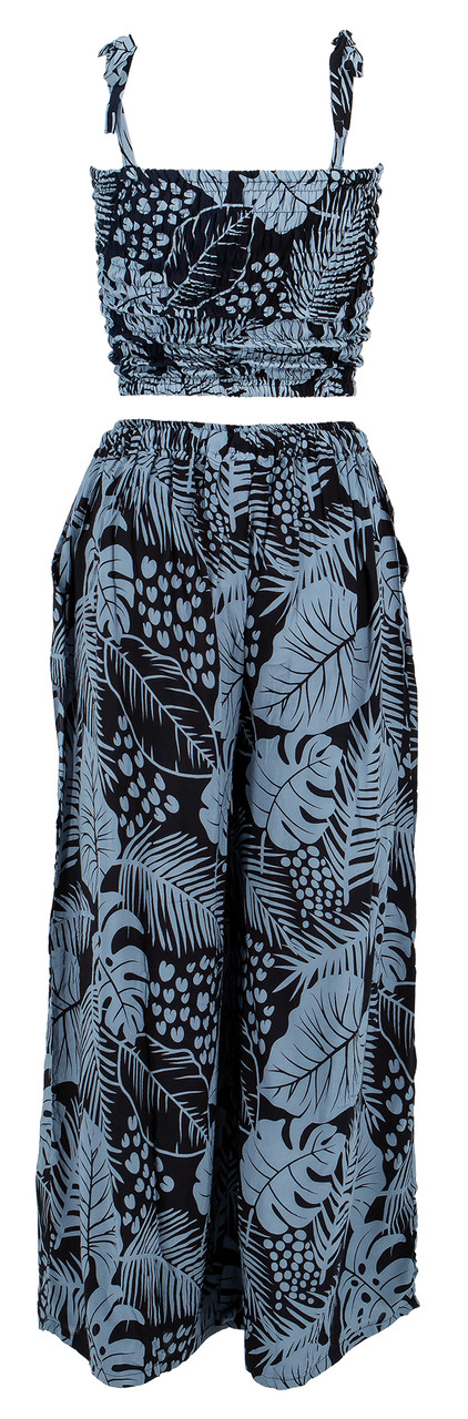 Napua Collection Aloha Tube Top - Monstera Palm: Black