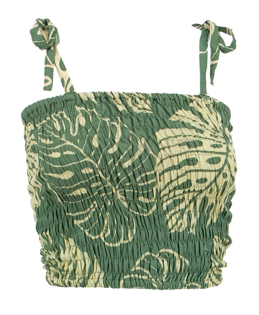 Napua Collection Aloha Tube Top - Hawaiian Monstera: Olive/Tan