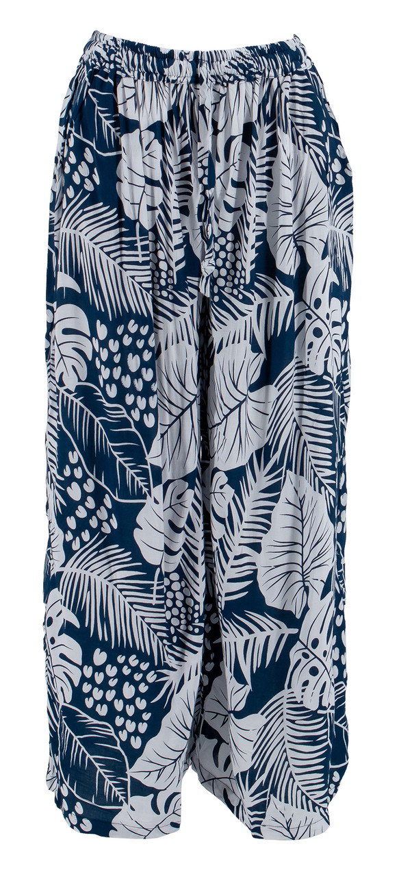 Napua Collection Aloha Pants - Monstera Palm: Navy