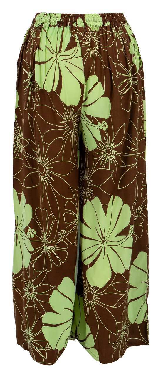 Napua Collection Aloha Pants - Hibiscus: Chocolate/Green