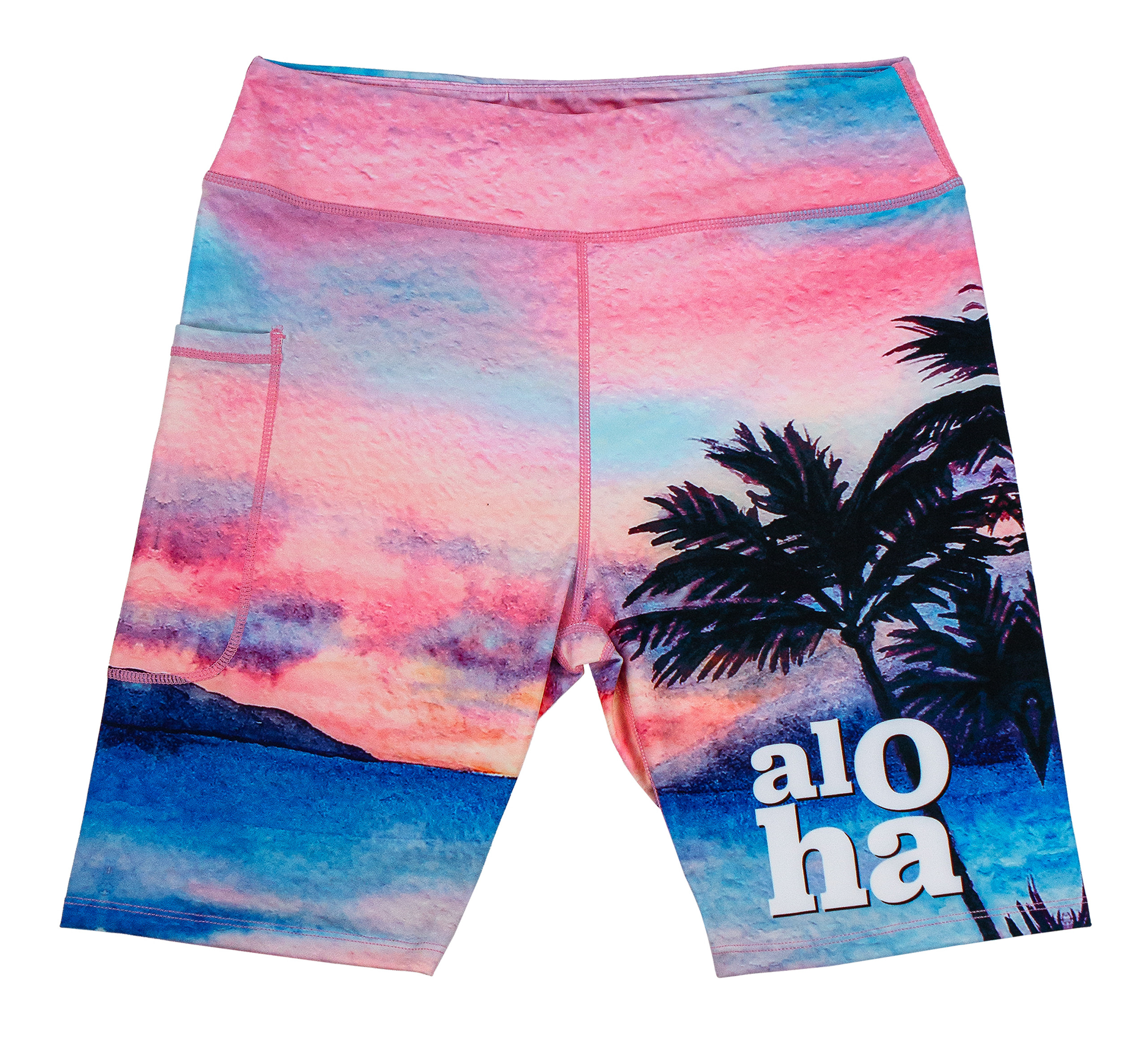Robin Ruth High Waist Bike Shorts - Cotton Candy Sky