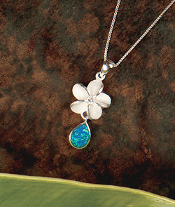 Island Opals® Plumeria Drop Necklace