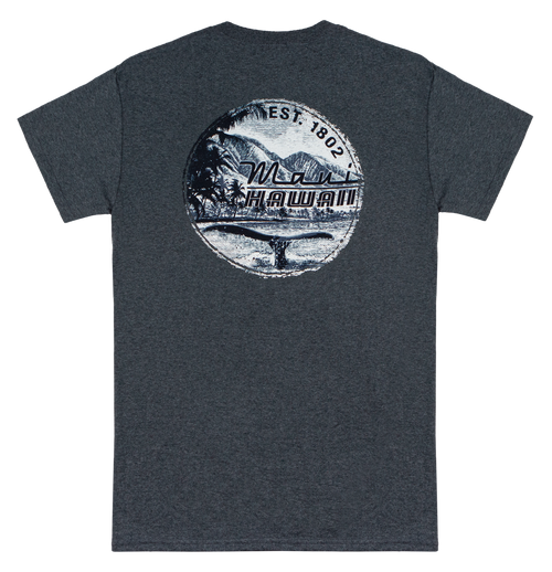 Crew Neck Tee - MAUI Retro - Charcoal
