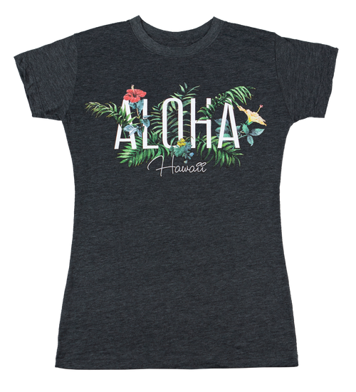 Island Girl® Surf Tee - Garden in Charcoal Heather color