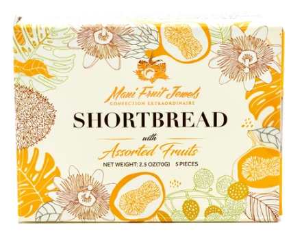 Maui Fruit Jewels - Shortbread Cookies 5pc Box