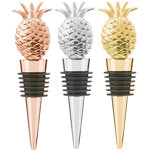 Pineapple Wine Stopper in Rose, Silver and Gold colors