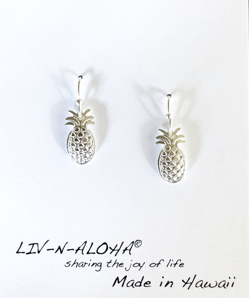 Liv-N-Aloha® Silver Pineapple Dangle Earrings