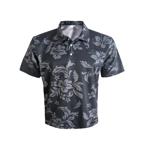 Men's Microfiber Aloha POLO Shirt - Gray Pareau