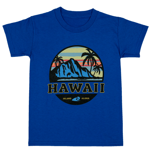 Hawaiian Performance Surfwear® Child's Tee - Tropical Sunset Royal