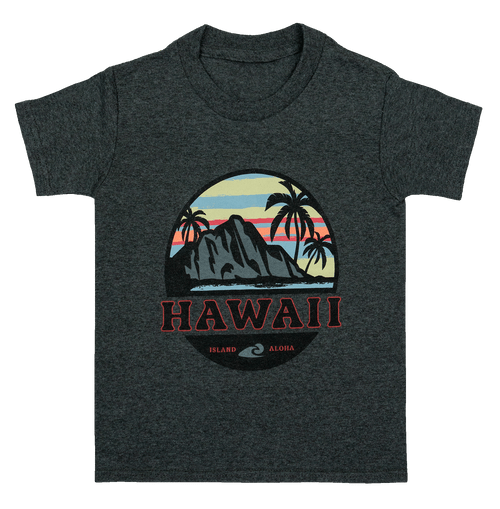 Tシャツ・カットソー HAWAIAN T-SHIRT Hawaiian Athletics® Sports Tee - Tropical Sunset: Charcoal