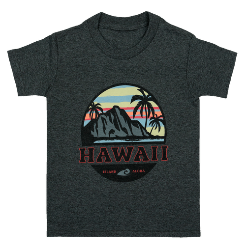 Hawaiian Performance Surfwear® Child's Tee - Tropical Sunset in Charcoal Heather