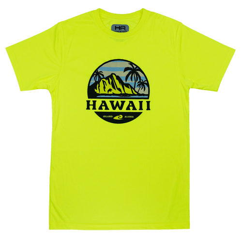 Hawaiian Athletics® Sports Tee - Tropical Sunset: Safety Yellow