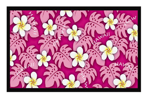 Large Velour Beach Towel: Pink Plumeria