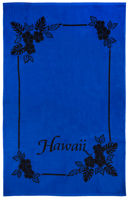 Large Blanket Beach Towel - Hawaii: Navy Blue