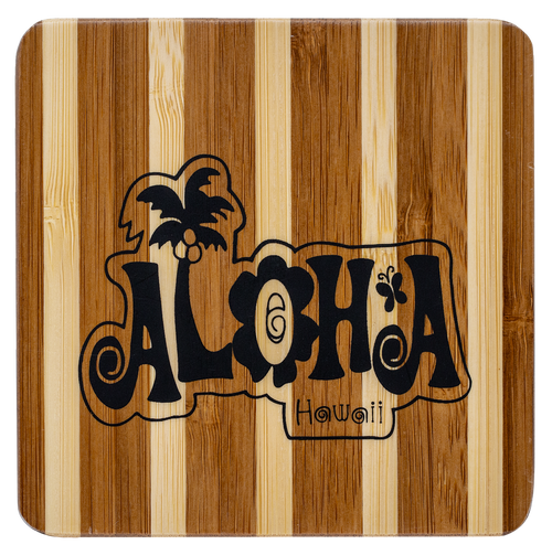 Tropical Bamboo Striped Coaster: Aloha Fun