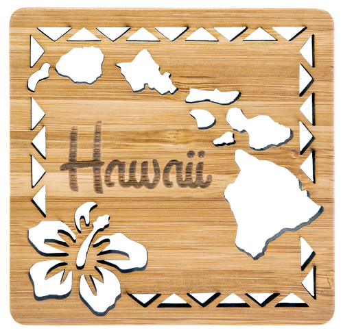 Tropical Bamboo Die-Cut Coaster: Islands