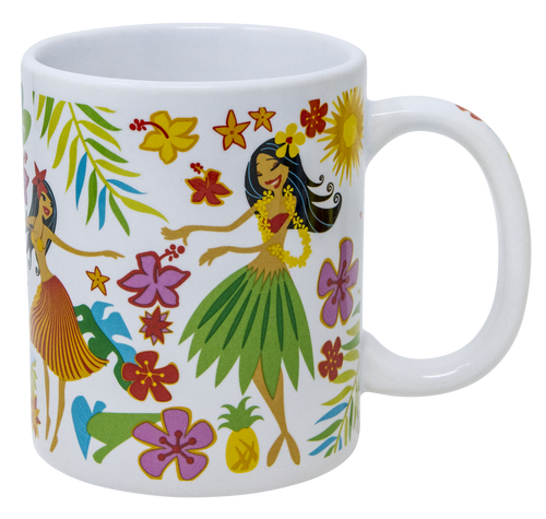 Hawaiian Design Ceramic Mug: Island Hula Honeys