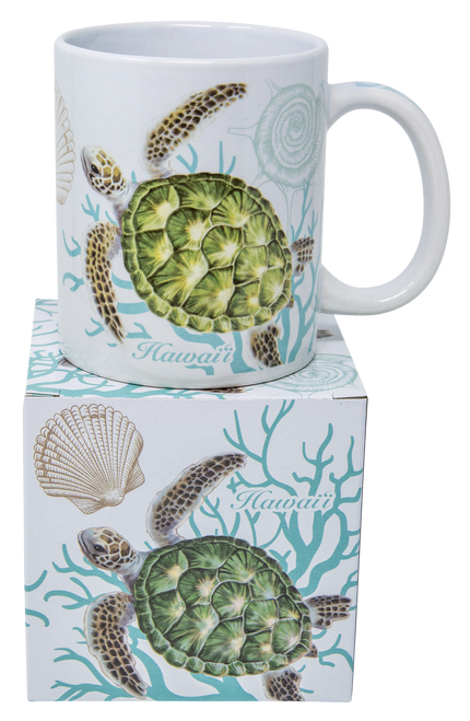 Hawaiian Design Ceramic Mug: Honu Voyage w/ box