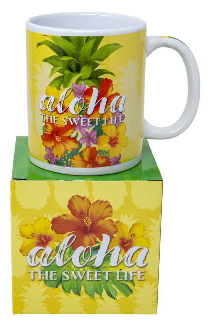 Hawaiian Design Ceramic Mug: Sweet Life w/ box