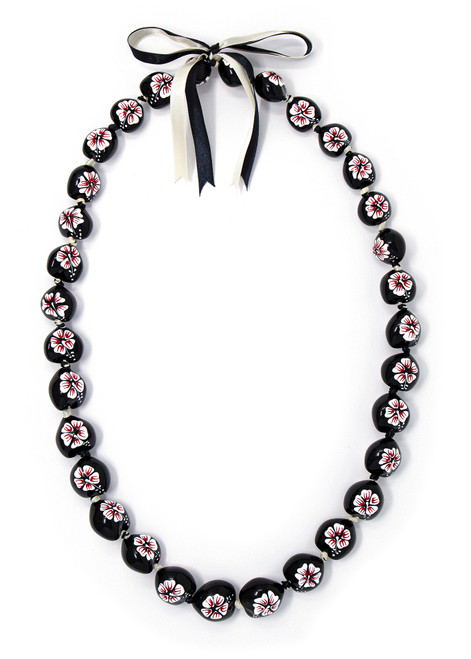 果物 coco lei Kukui Nut Lei - Painted: Pink